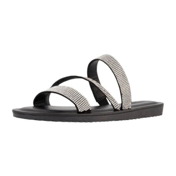 CUSHIONAIRE Vienna‎ Rhinestone slide sandal +Memory Foam size 9.5 New SOLD OUT - Picture 1 of 6